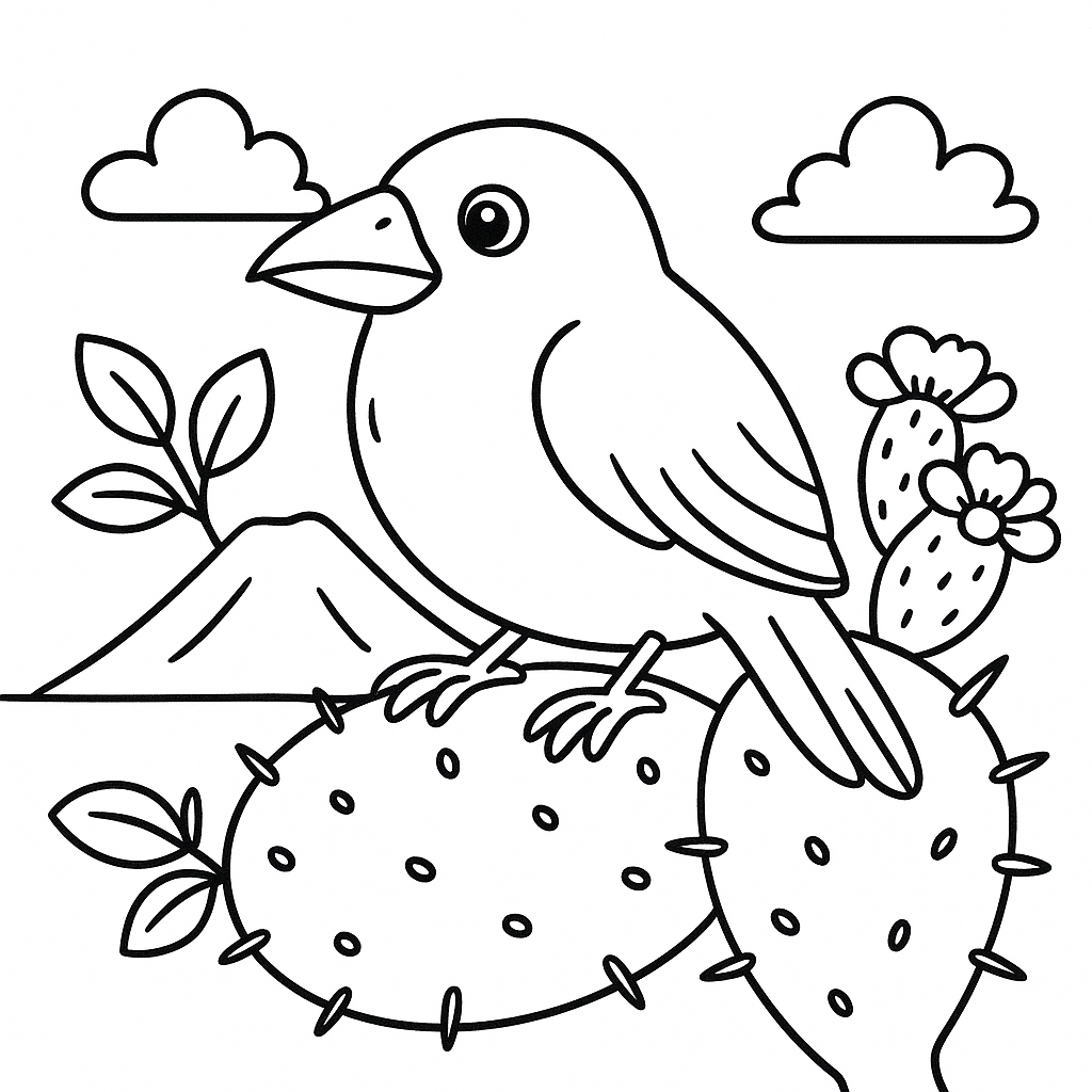 Darwin's Finch Coloring Page