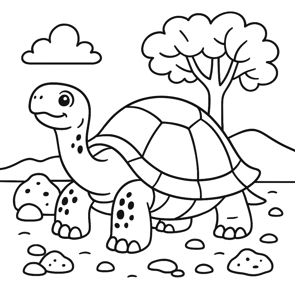 Galápagos Giant Tortoise Coloring Page